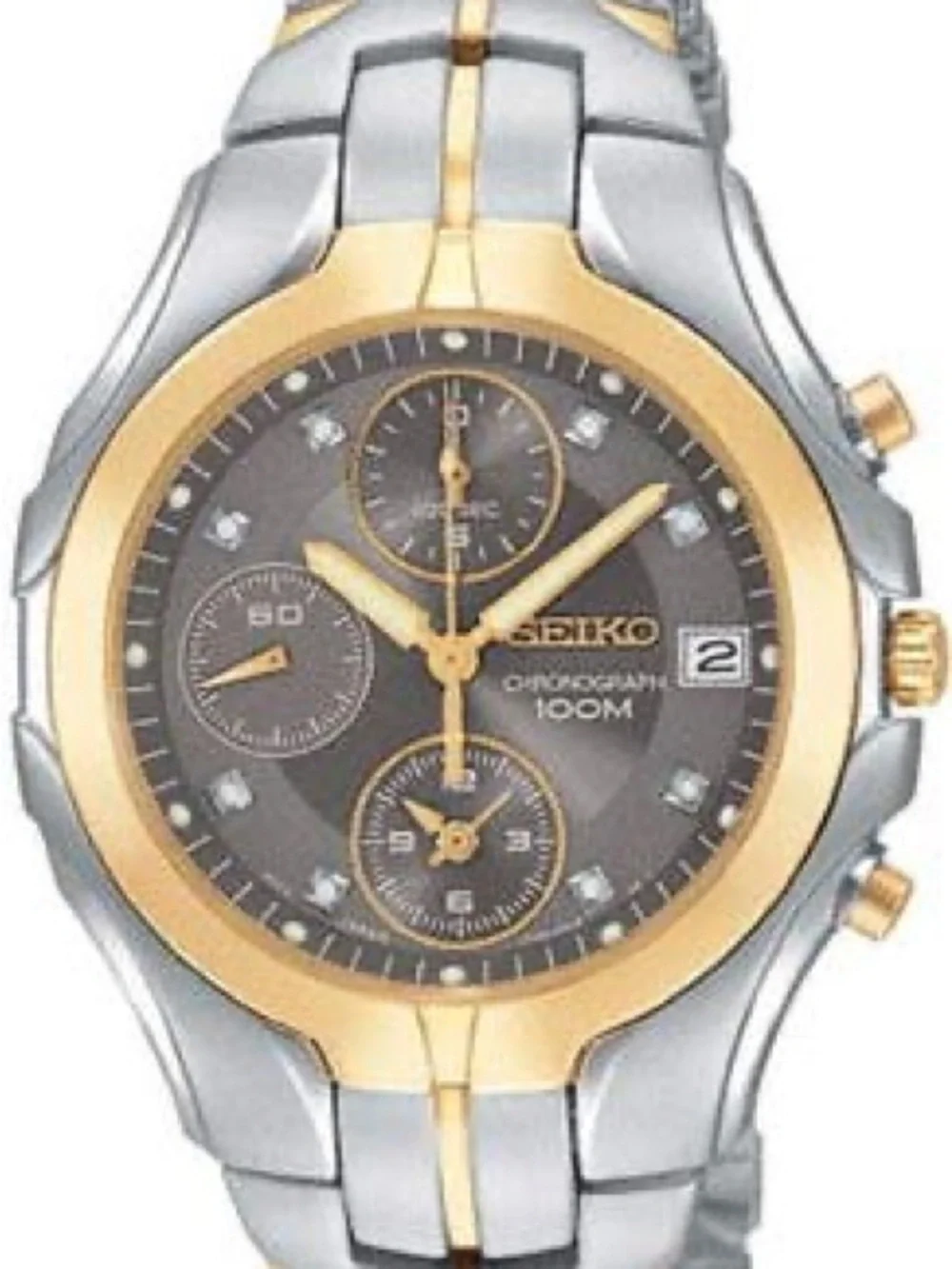 Seiko Two-Tone Gold & Gray Men’s Chronograph Watch